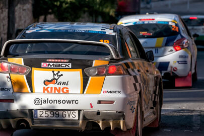 Rally cars are lined up at start line - 9251.pics