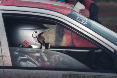 Rally driver, side view through the car window - 9251.pics