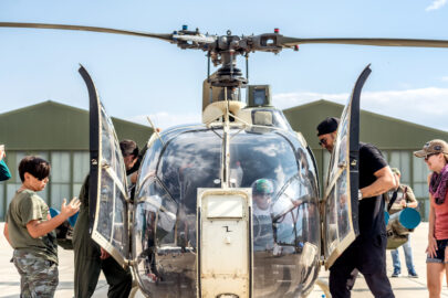 Visitor observe a helicopter on aviation exhibition - 9251.pics