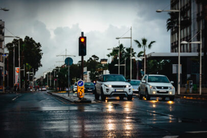 Wet road after rain in Limassol - 9251.pics