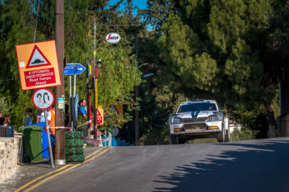 Racing car bouncing on the street of Lefkara village - 9251.pics